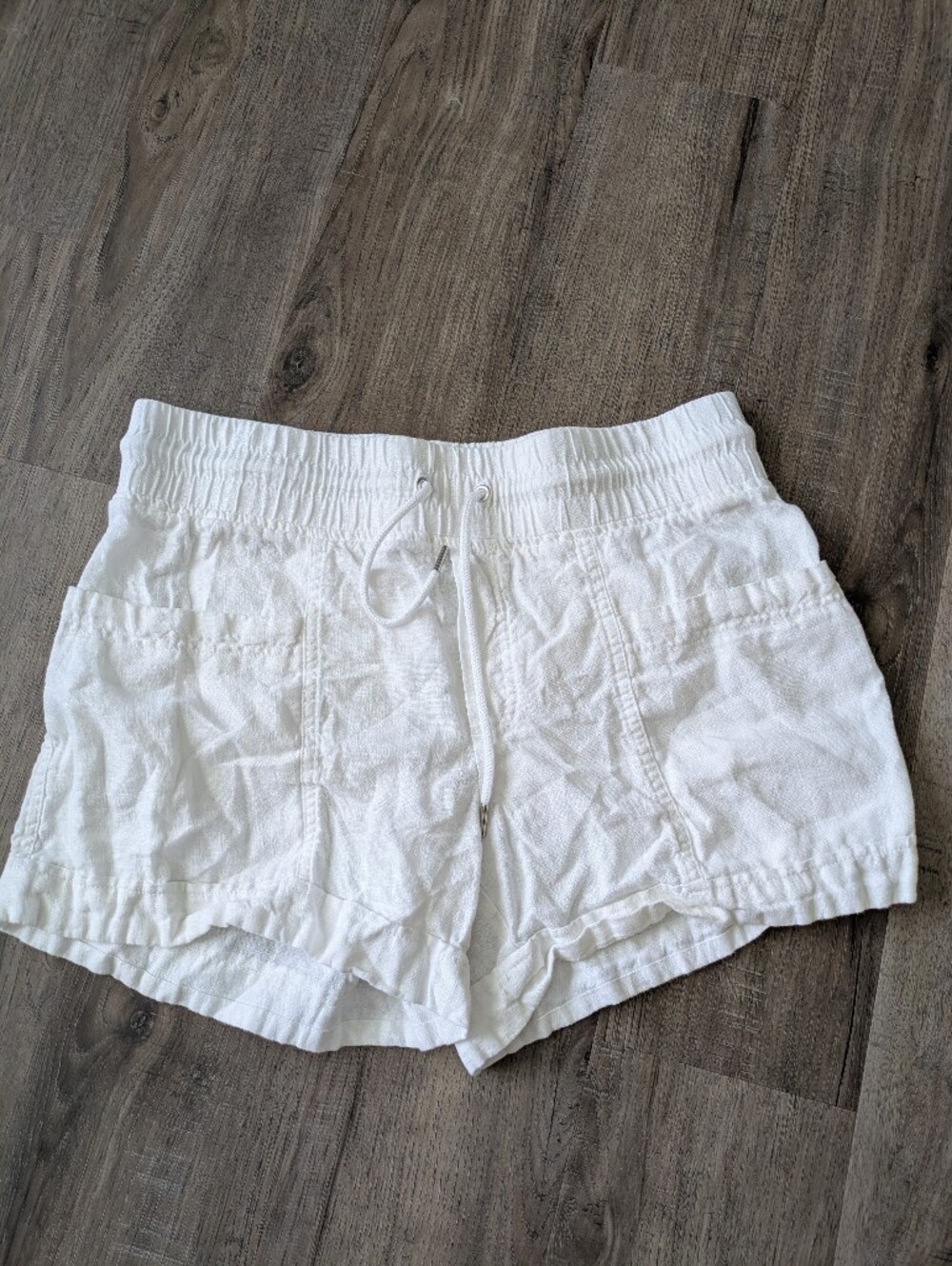 Athleta White Cabo Linen 4" Women’s Shorts Sz 6
